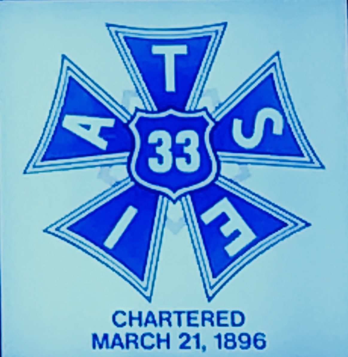 IATSE Local 33 union crest — chartered March 21, 1896