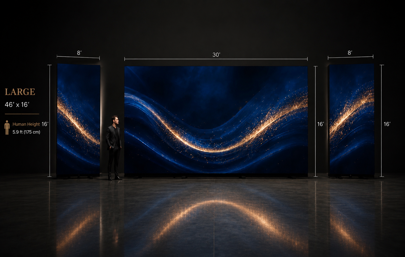 XL LED wall 46' x 16'
